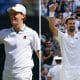 Jannik Sinner e Novak Djokovic em Wimbledon 2026