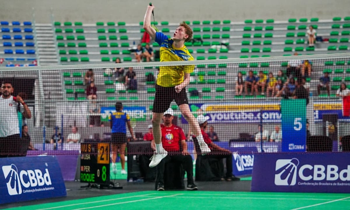 João Batistella no Campeonato Pan-Americano Junior de Badminton (Foto: divulgação/CBBd)