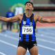 Gabriel Garcia no final da prova dos 100m rasos no Troféu Brasil de Atletismo
