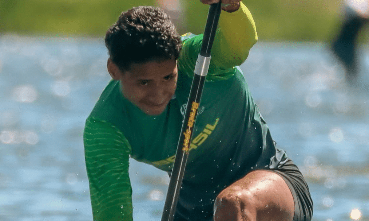 Lucas Santos durante o Mundial de Canoagem Velocidade Júnior