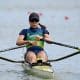 Beatriz Tavares competindo no Single Skiff no Mundial de Remo