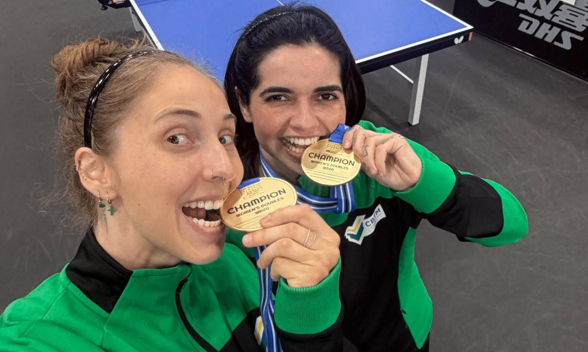 Bruna Alexandre e Danielle Rauen são campeãs da WD14-20 no ITTF World Para Elite Spokane (Foto: Reprodução / Instagram)
