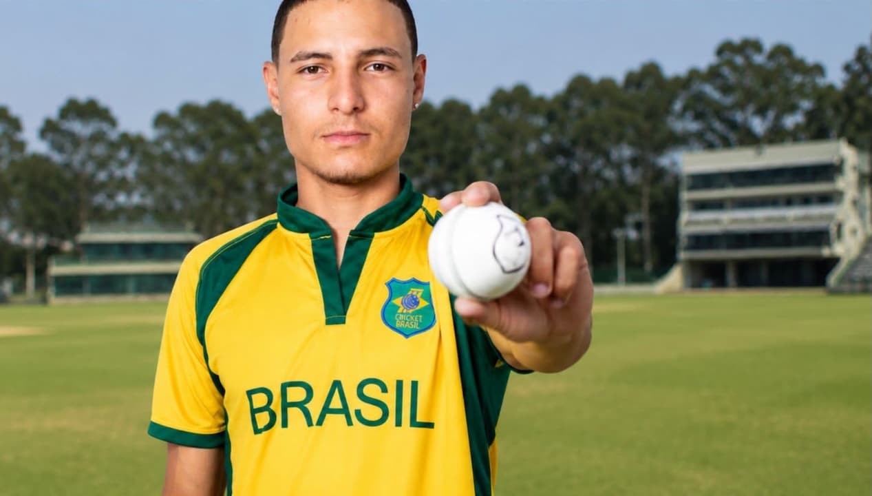 Riquelme Nascimento, MVP da partida entre Brasil e Panamá no Campeonato Sul-Americano de Críquete (Foto: Reprodução/cricketbrasil)