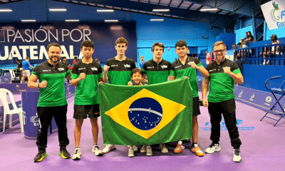 Brasil conquistou o ouro no Pan-Americano por equipes masculina na categoria sub-15 (Foto: CBTM)