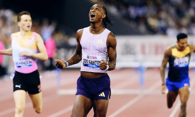 Alison dos Santos, o Piu, conquistou a vitória, o recorde mundial e alta premiação em dinheiro com o título na prova dos 400m com barreiras em Zurique (Foto: Diamond League/Isaac Shaw)