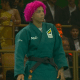 Rafaela Silva venceu sua luta em estreia do judô em evento festivo de lutas (Foto: Reprodução TV Globo)