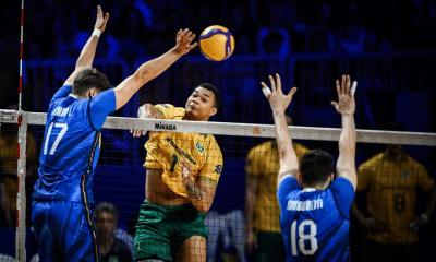 Brasil perdeu da Itália, de virada, por 3 sets a 1, em torneio amistoso (Foto: VNL/Volleyball World)