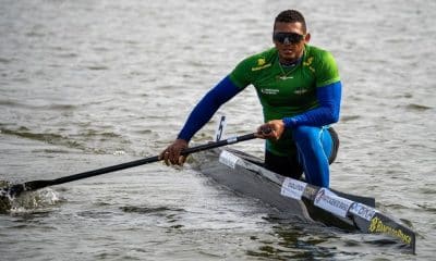 Isaquias Queiroz na final do C1 1000m no Campeonato Mundial de Canoagem Velocidade