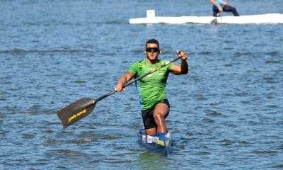Isaquias Queiroz na prova de C1 1000m no Campeonato Mundial de Canoagem Velocidade