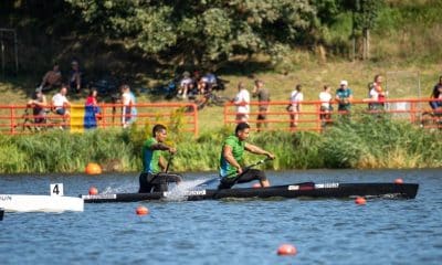 Jacky Godmann e Gabriel Nascimento no C2 500m no Campeonato Mundial de Canoagem Velocidade