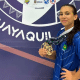 Luanne Moura exibe as medalhas conquistadas em Guayaquil - Foto: Confederação Brasileira de Levantamento de Pesos