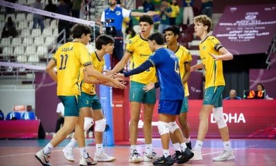 Brasil em ação no Mundial Sub-17 de Vôlei masculino.