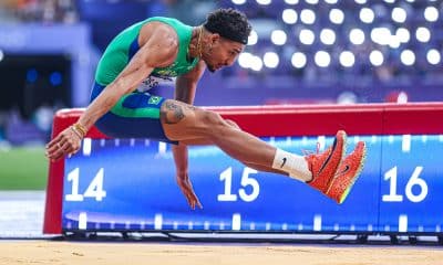 Almir Júnior no salto triplo dos Jogos Olímpicos Paris-2024 (Foto: Wander Roberto/COB)