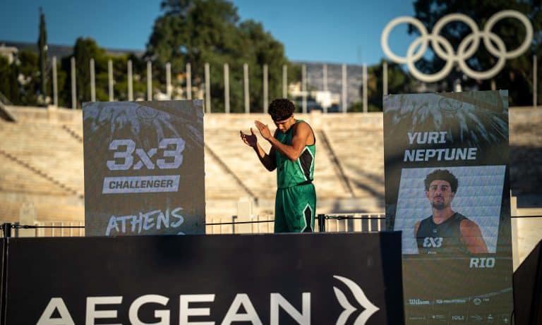 Yuri Elias Neptune em jogo do Rio do Challenger de Atenas de Basquete 3x3 (Foto: Fiba 3x3)
