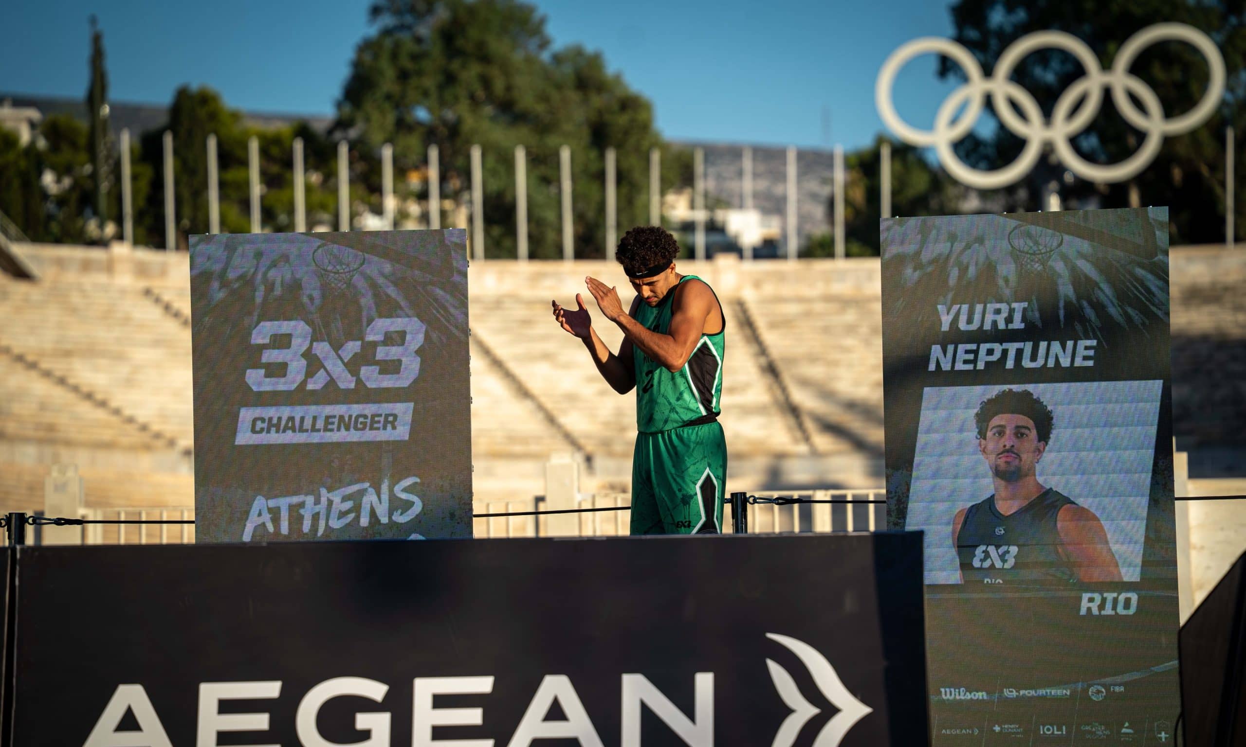 Yuri Elias Neptune em jogo do Rio do Challenger de Atenas de Basquete 3x3 (Foto: Fiba 3x3)