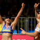 Brasileiras comemoram a vitória que as leva para a final