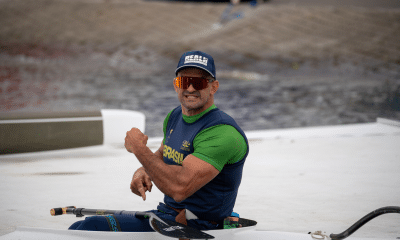 Fernando Rufino durante o primeiro dia do Mundial de Paracanoagem