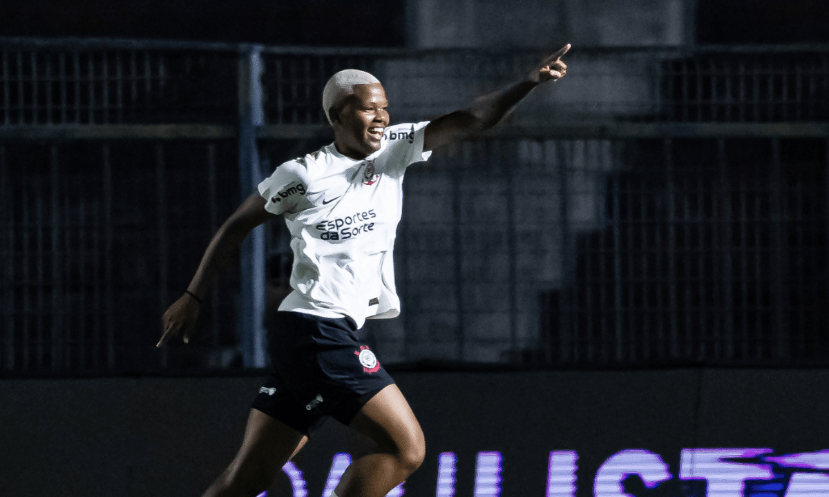 Jhonson marca gol da vitória do Corinthians contra o Flamengo. (Foto: Jhony Inacio/Ag.Paulistão)