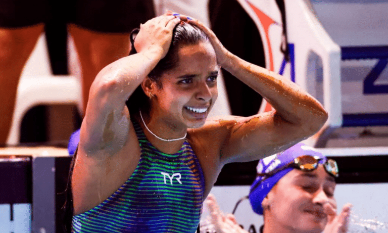 Giulia Carvalho e Leonardo Alcantara bateram recordes sul-americanos no primeiro dia do José Finkel, que teve 11 índices A para o Mundial.