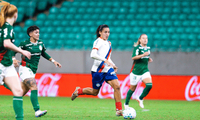 Bahia sai atrás no placar, mas busca empate em casa contra o Palmeiras no Brasileirão de futebol feminino. (Foto: Catarina Brandão/EC Bahia)
