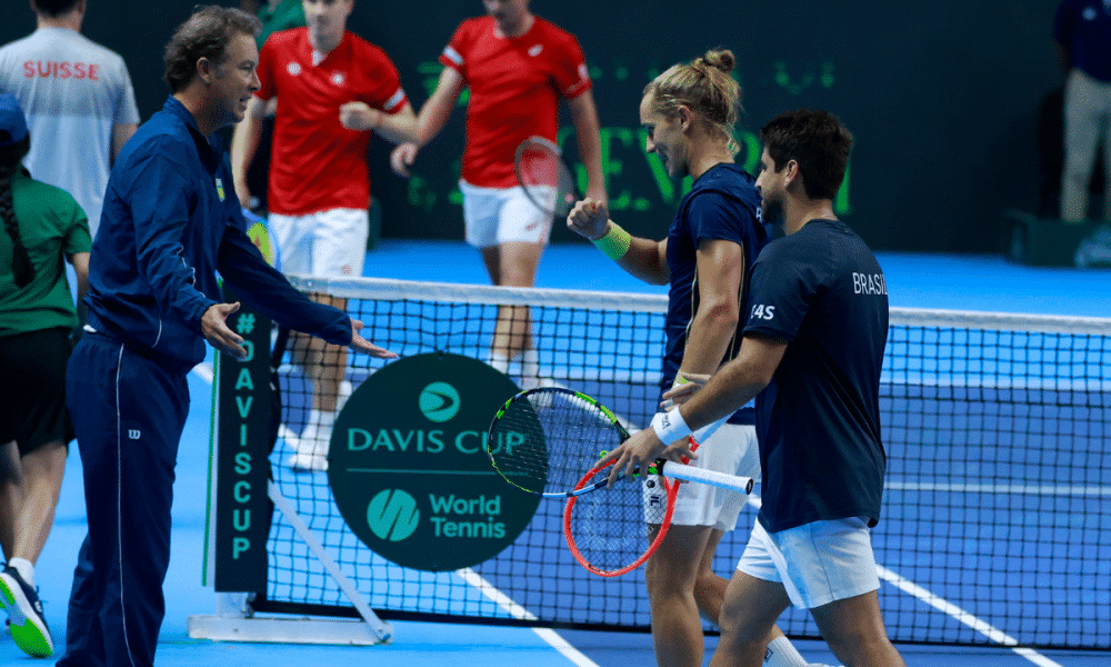 Orlando Luz e Rafael Matos venceram e colocaram o Brasil no qualificatório da elite da Copa Davis em 2027 (Foto: Luiz candido/CBT)
