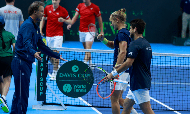 Orlando Luz e Rafael Matos venceram e colocaram o Brasil no qualificatório da elite da Copa Davis em 2027 (Foto: Luiz candido/CBT)