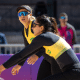 Carol Solberg e Rebecca Silva em ação nos Jogos Sul-Americanos 2026. (Foto: Mariana Sá/COB)