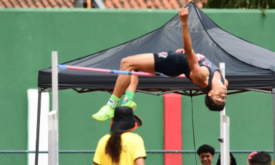 Enzo Gandolfe em ação no Campeonato Paulista de Atletismo Sub-16. (Foto: Claudio Antunes)