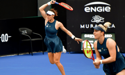Luisa Stefani e Gabriela Dabrowski em ação no SP Open 2026. (Foto: Fotojump)