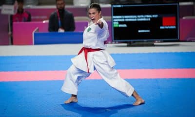 Gabrielle Henrique faz sua apresentação no katá dos Jogos Sul-Americanos Santa Fé 2026