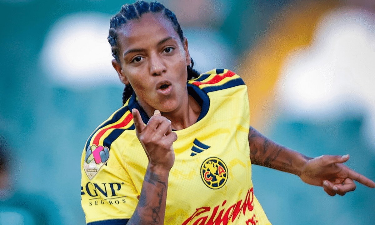 Geyse fez dois dos cinco gols do América pela Liga Mexicana (Foto: Instagram @americafemenil)