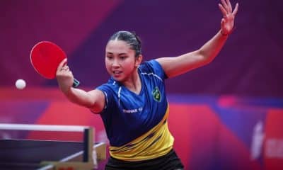 Giulia Takahashi no torneio de tênis de mesa dos Jogos Sul-Americanos Santa Fé 2026