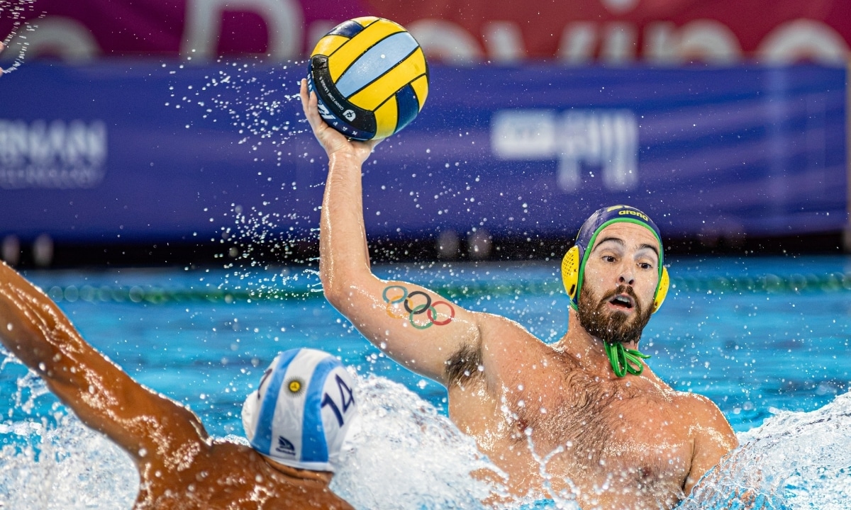 Grummy em ação contra a Argentina nos Jogos Sul-Americanos Santa Fé 2026