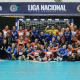 Os times de Pinheiros e Cascavel fizeram foto juntas após a partida (Foto: Instagram @impacto.fotop)