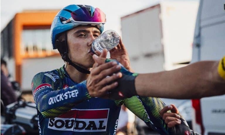 Henrique Bravo, da Soudal Quick-Step, durante o Tour da Eslováquia