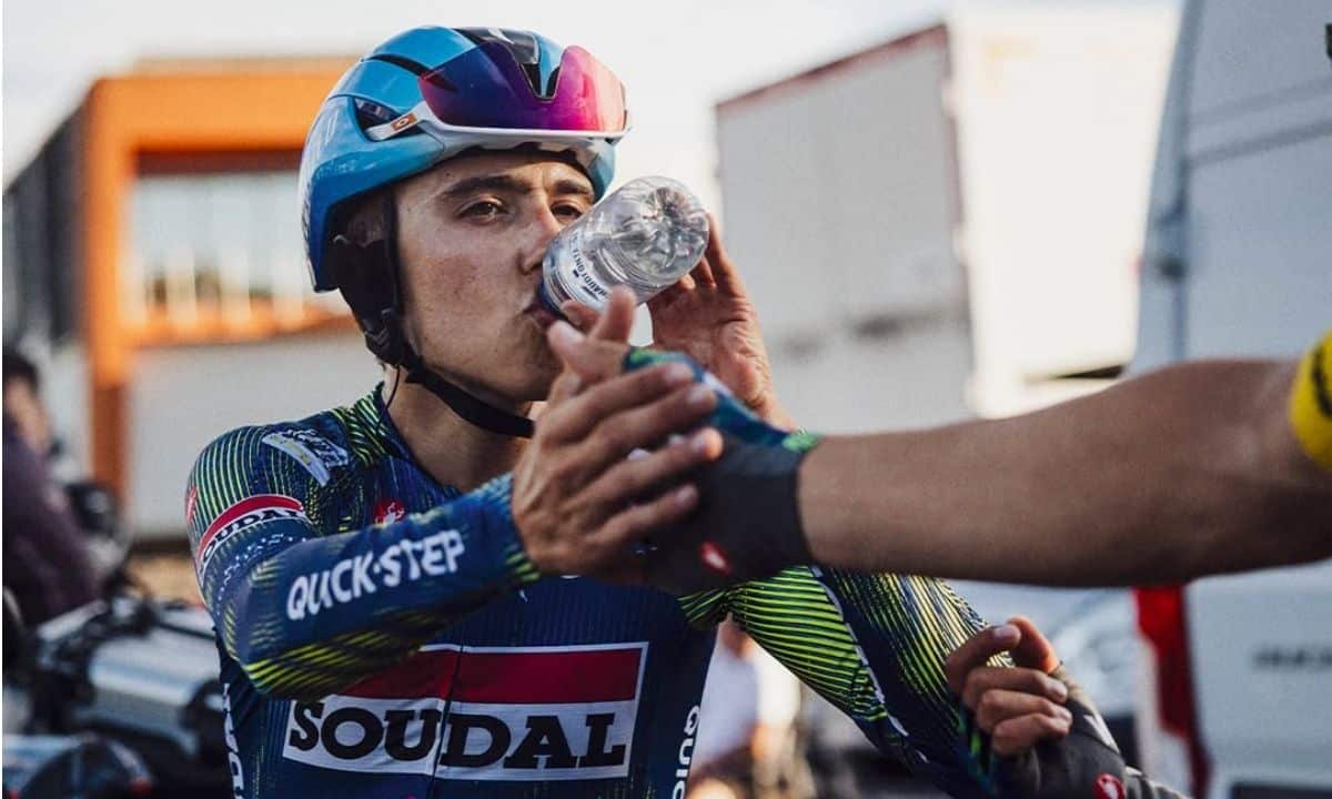 Henrique Bravo, da Soudal Quick-Step, durante o Tour da Eslováquia