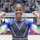 Jogos Sul-Americanos Santa Fé 2026 - Ginástica artística, disputa por aparelhos. Invencible Arena. Na foto, a atleta Júlia Coutinho, medalha de bronze nas barras assimétricas. Foto: Mariana Sá/COB