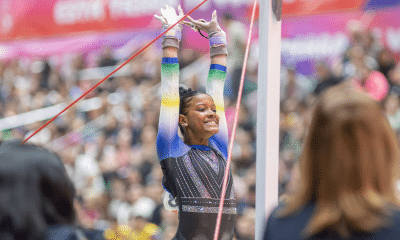 Jogos Sul-Americanos Santa Fé 2026 - Ginástica artística, disputa por aparelhos. Invencible Arena. Na foto, a atleta Júlia Coutinho, medalha de bronze nas barras assimétricas