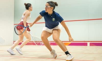 Laura Silva em ação no squash nos Jogos Sul-Americanos 2026