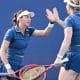 Luisa Stefani e Gabriela Dabrowski em partida no US Open 2026