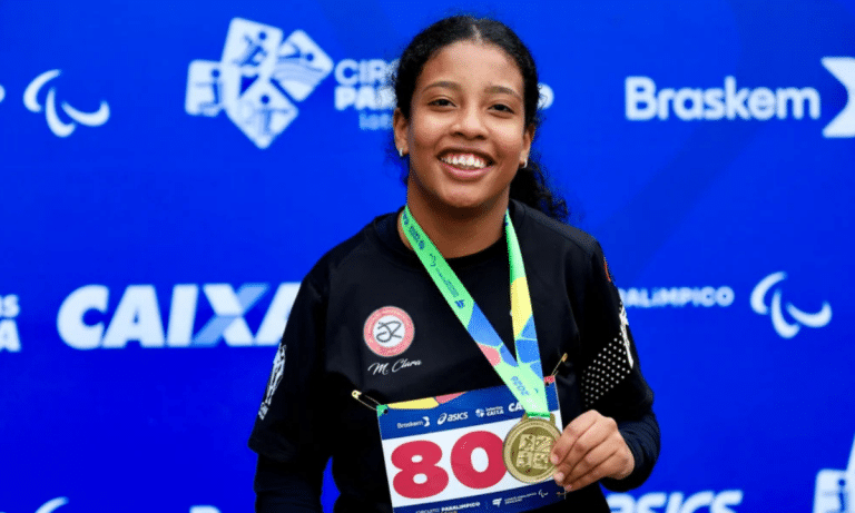 Maria Clara Araújo estabeleceu dois novos recordes das Américas durante o Grand Grix de Cali. (Foto: Marcello Zambrana/CPB)