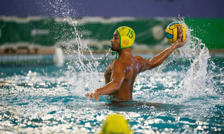Danilo Martins foi eleito o melhor jogador da estreia brasileira no Campeonato Pan-Americano Sub-19 de polo aquático. (Foto: Reprodução/Facebook/PanAm Aquatics
