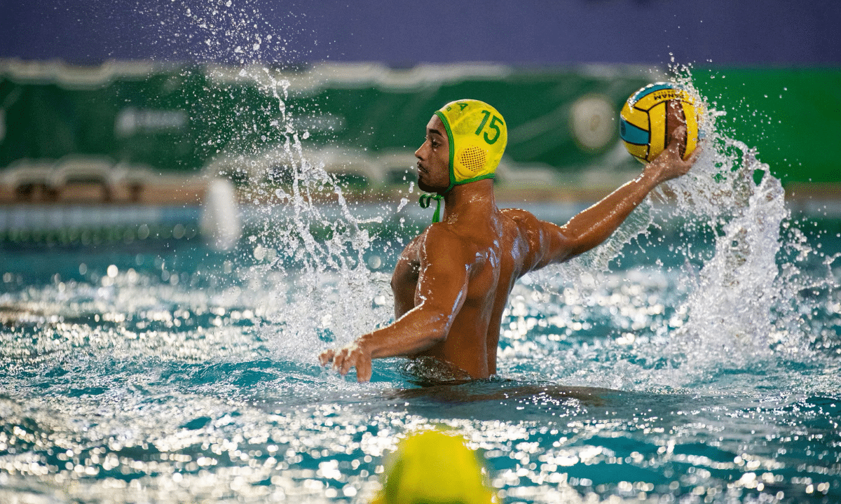 Danilo Martins foi eleito o melhor jogador da estreia brasileira no Campeonato Pan-Americano Sub-19 de polo aquático. (Foto: Reprodução/Facebook/PanAm Aquatics