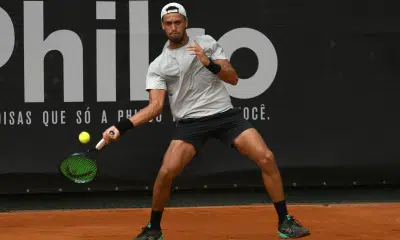 Paulo André Saraiva, melhor ranqueado do quali, conseguiu entrar na chave principal do Challenger de Curitiba (Foto: João Pires/Fotojump)