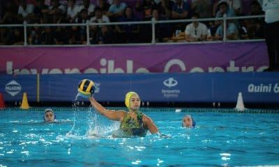 Brasil vence no feminino e goleia no masculino no Polo Aquático nos Jogos Sul-Americanos de Santa Fé 2026.