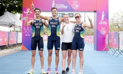 Revezamento misto do Brasil, ouro no triatlo nos Jogos Sul-Americanos de Santa Fé-2026