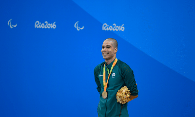 Daniel Dias nos Jogos Paralímpicos Rio 2016, no Estádio Aquático, natação
