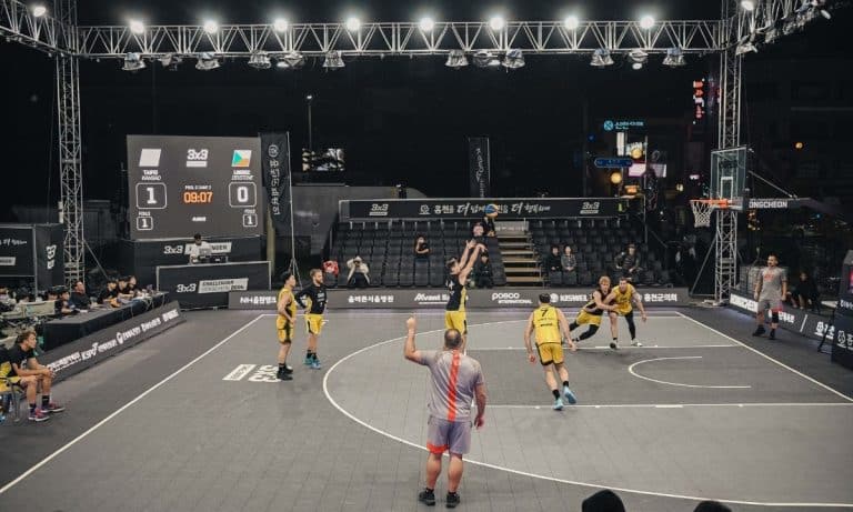 Partida do Taipei WanBao, de Léo Branquinho, no Challenger de Hongcheon de Basquete 3x3