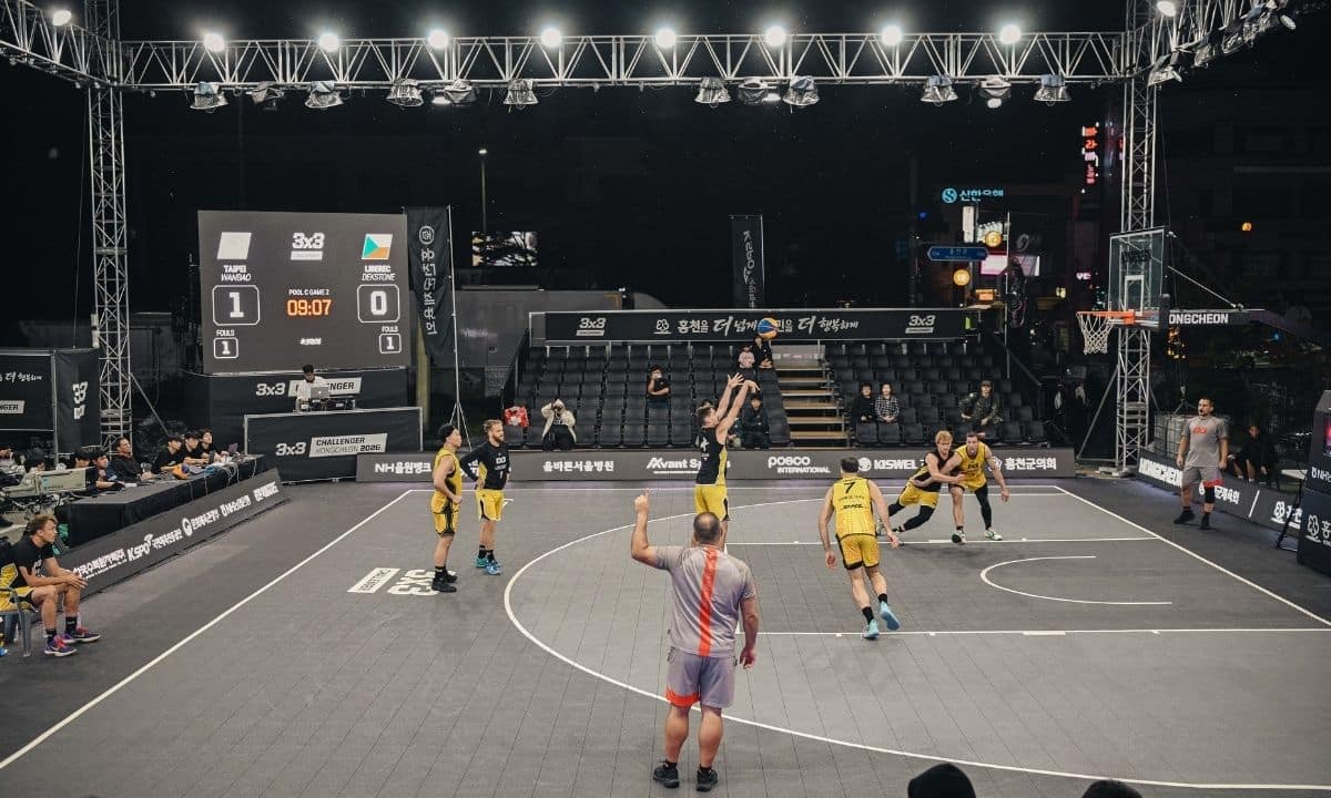 Partida do Taipei WanBao, de Léo Branquinho, no Challenger de Hongcheon de Basquete 3x3
