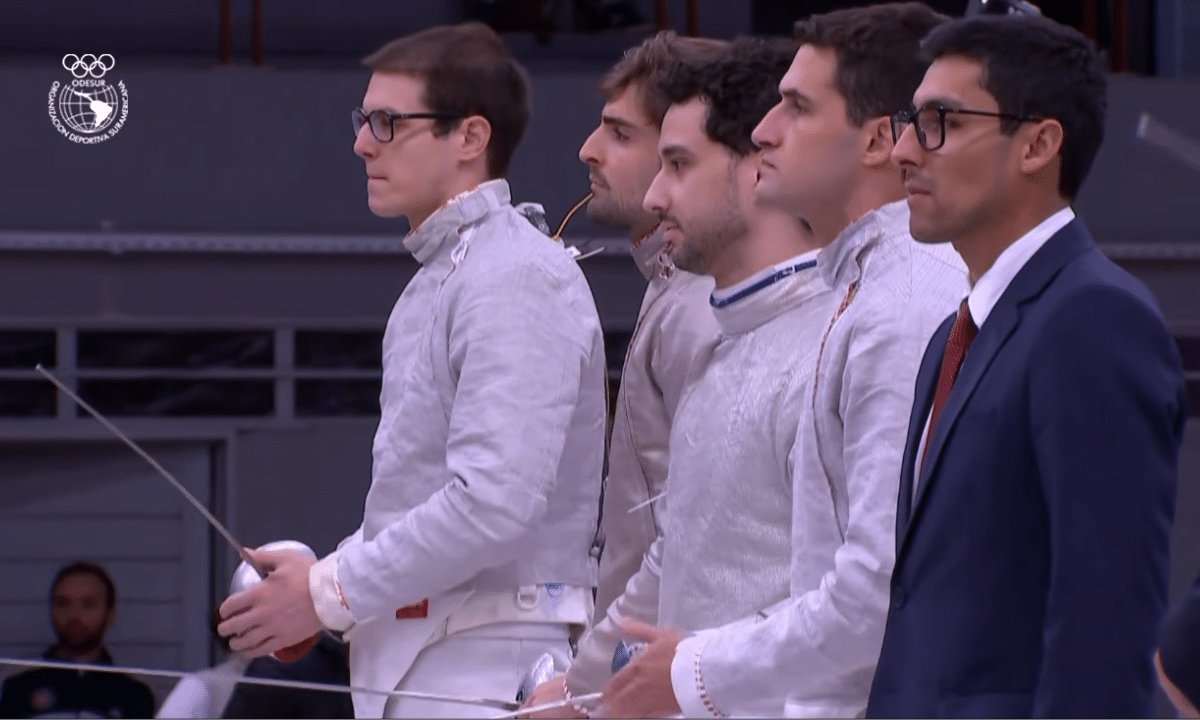 Equipe de sabre masculino do Brasil nos Jogos Sul-Americanos Santa Fé-2026